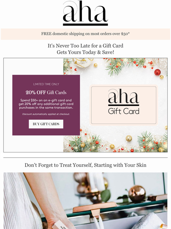 20% OFF Gift Cards Starts Today!