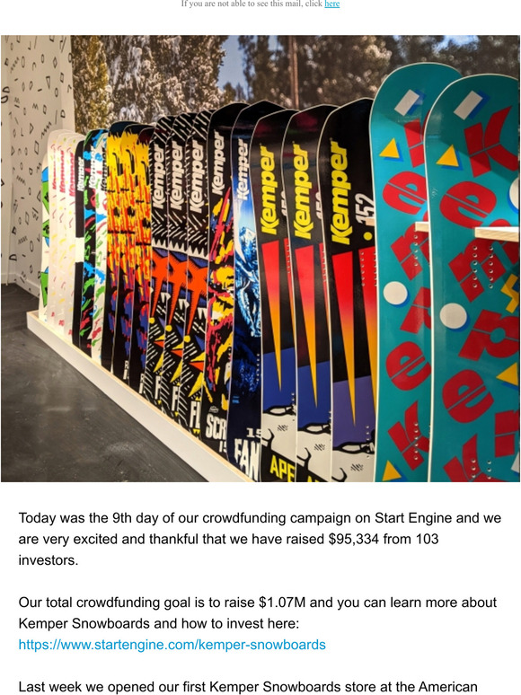 kemper snowboards investment