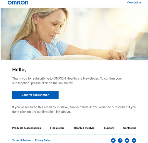 Please confirm your OMRON newsletter subscription