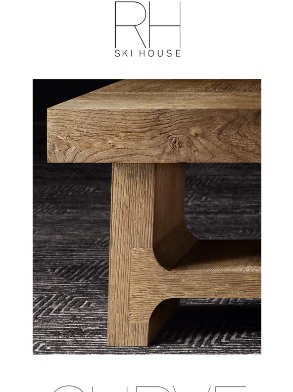 Restoration Hardware RH Ski House. The Davos Oak Collection. Milled