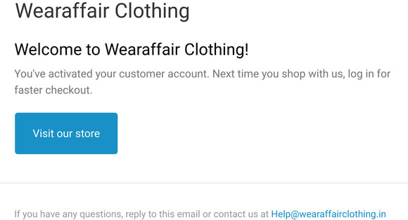 Customer account confirmation