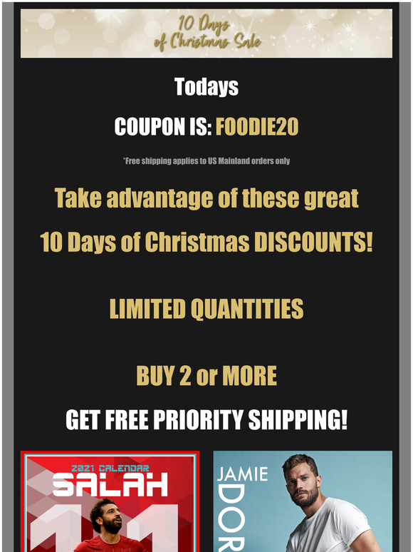 Your MegaCalendars 10 DAYS OF CHRISTMAS COUPONS ARE HERE!