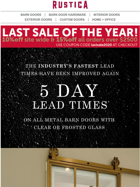 Rustica Hardware New Improved Lead Times For Metal Barn Doors Milled