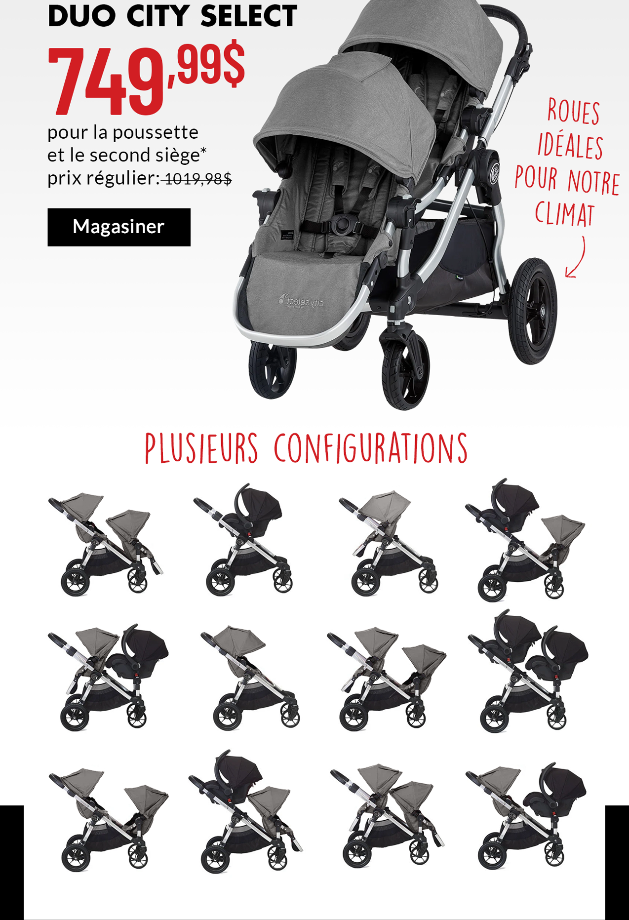 clement poussette double