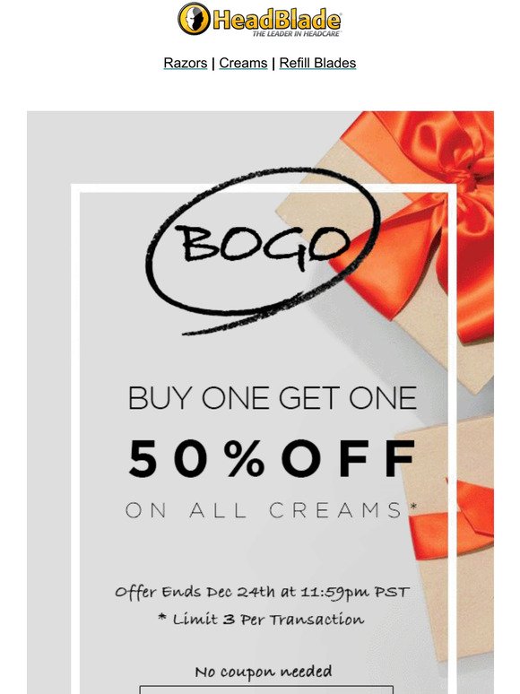🌲 Treat Yourself! BOGO 50% All Creams!