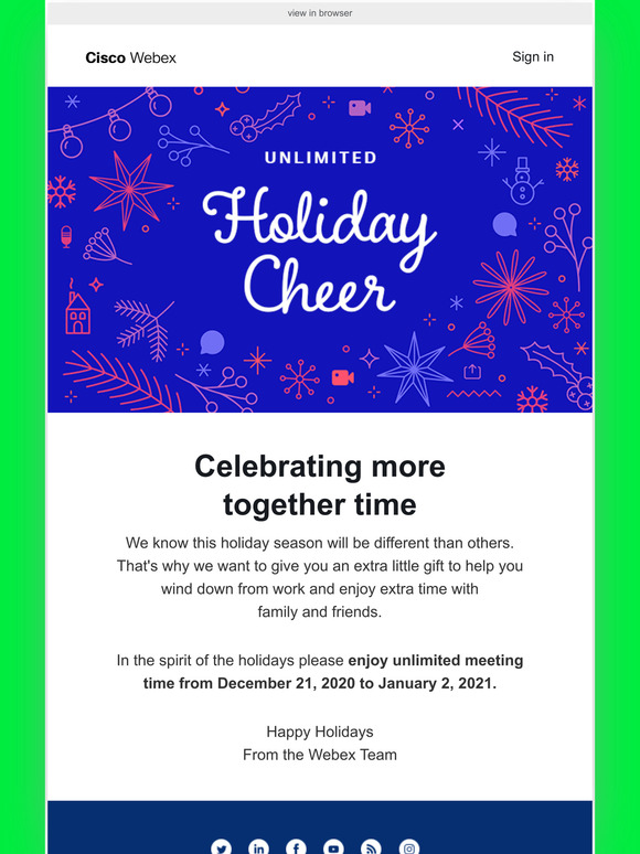 Unlimited Webex for more unforgettable moments