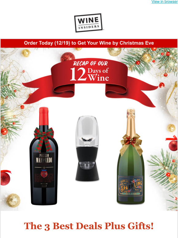 Wine Insiders 12 Day Recap Our best deals just for YOU! Milled