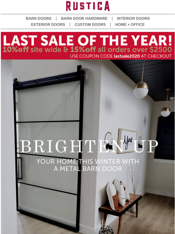 Rustica Hardware Brighten Up Your Home This Winter With A Metal Barn Door Milled