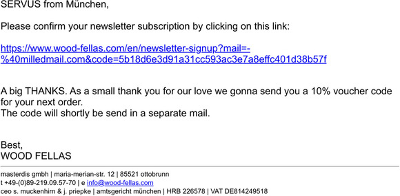 wood-fellas.com - Newsletter Activation