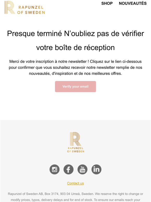   Vérifiez votre boîte de réception