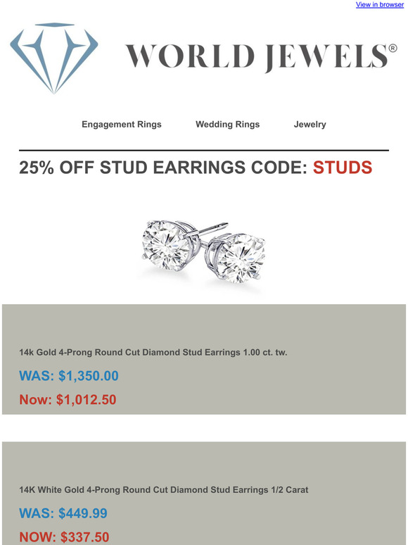 Diamond Studs- Order Now Free Christmas Delivery!