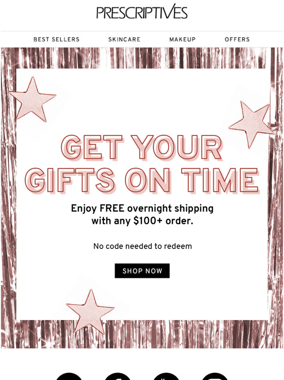 Hurry, FREE Overnight shipping ends tonight. 