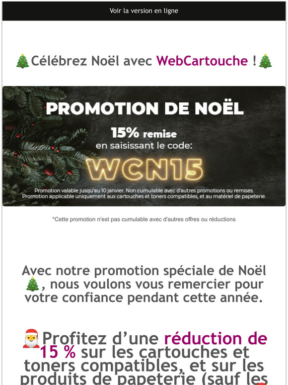 🎄15 % de remise sur les compatibles et les produits de papeterie🎄Promo Noël🎄