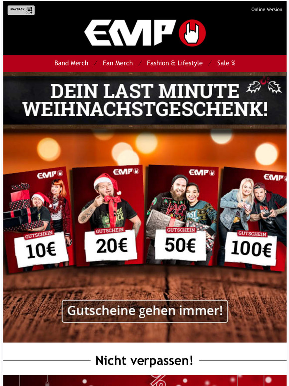 EMP - Europas großer Rock-Mailorder: 🎁 Dein Last Minute Geschenk