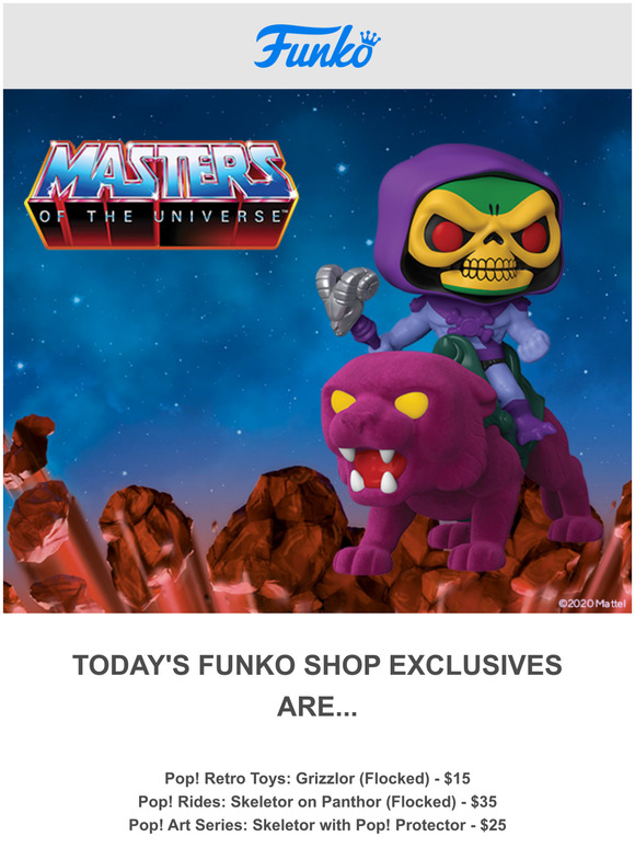skeletor on panthor flocked funko pop