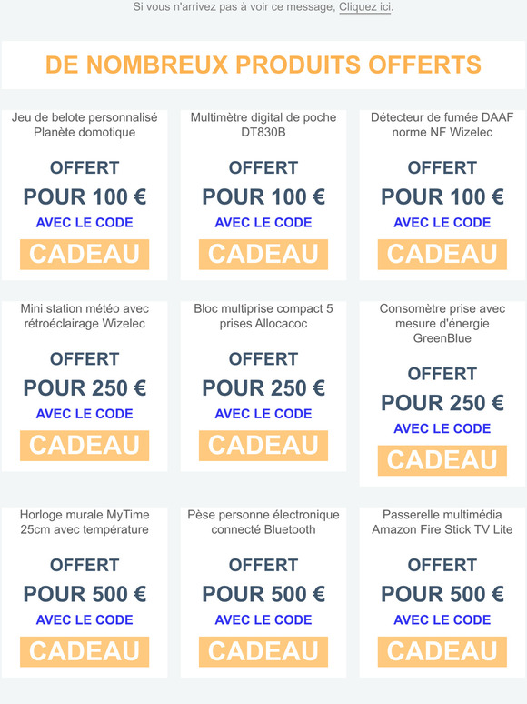 🎁 Pour noël, recevez des cadeaux lors de vos commandes !