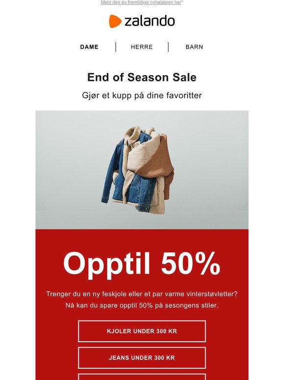 End of Season Sale: opptil 50%