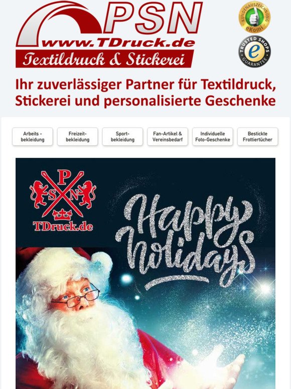 TDruck.de wünscht ein Frohes Fest und ein gesundes 2021 