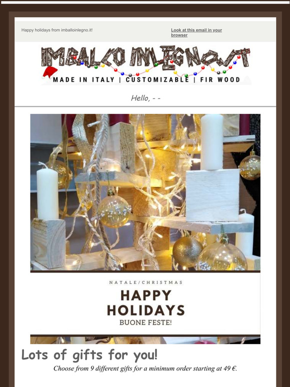 Happy Holidays with 9 wooden gifts