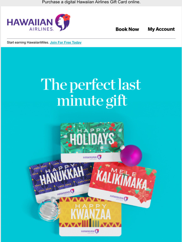 Hawaiian Airlines Get that perfect gift, just in time for the holidays