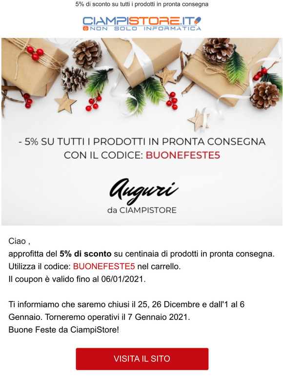 Approfitta dello sconto di Natale