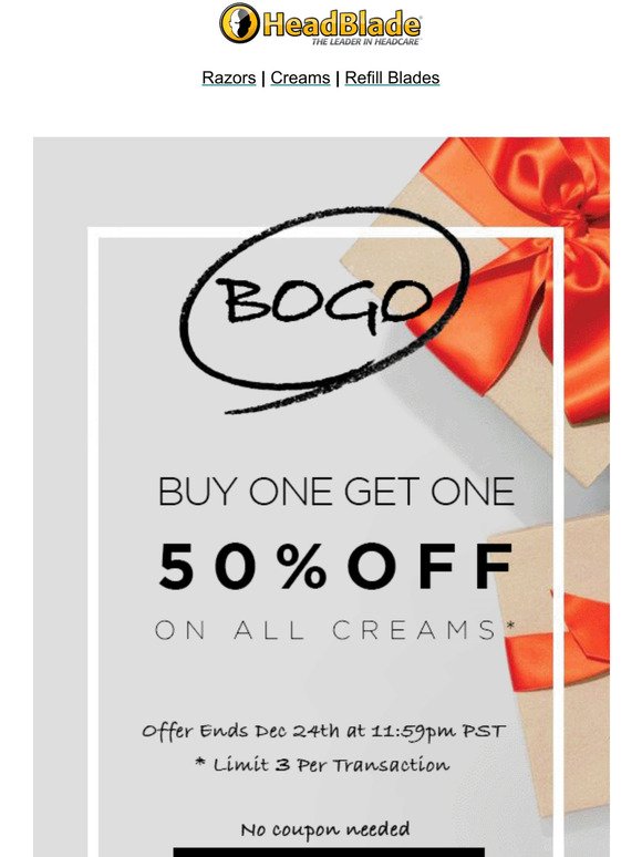 📣 BOGO 50% All Creams! Treat Yourself!
