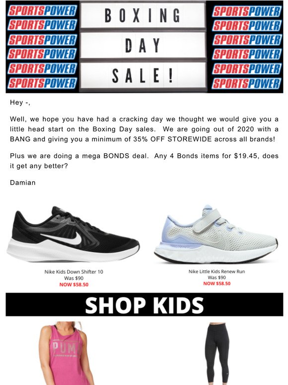 nike boxing day sale