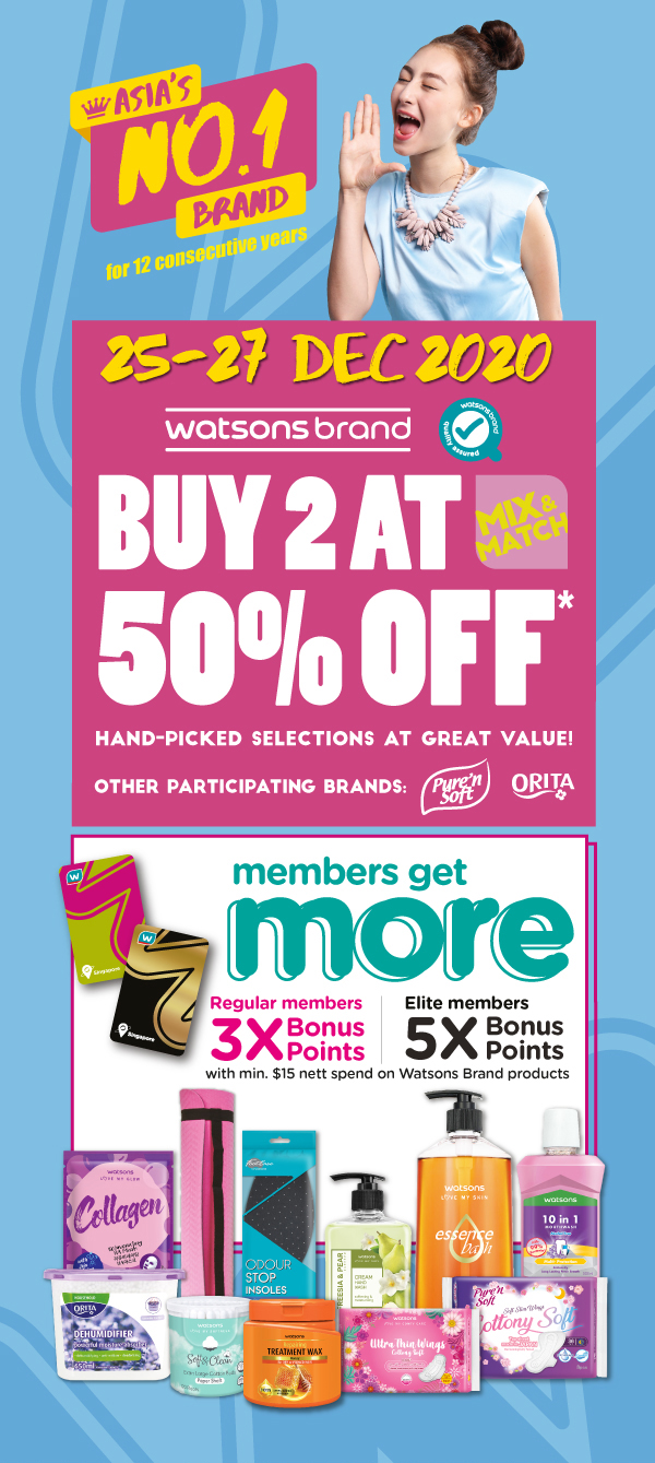 Watsons Singapore 25 27 Dec Final Watsons Brand Sale 2020 Milled