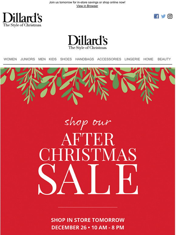 Dillards Shop our After Christmas Sale Online Today. In Store