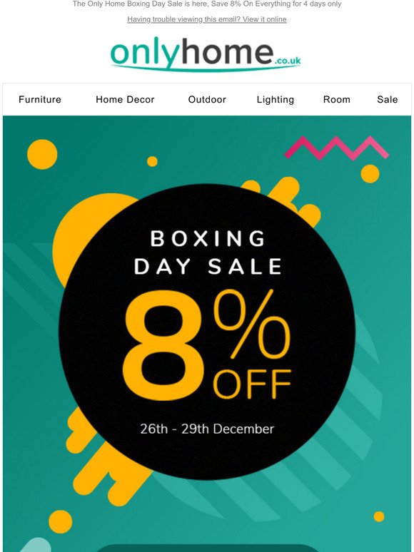 Save 8% on EVERYTHING this Boxing Day