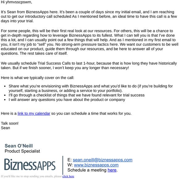 BiznessApps | Invitation to Schedule Your Trial Success Call