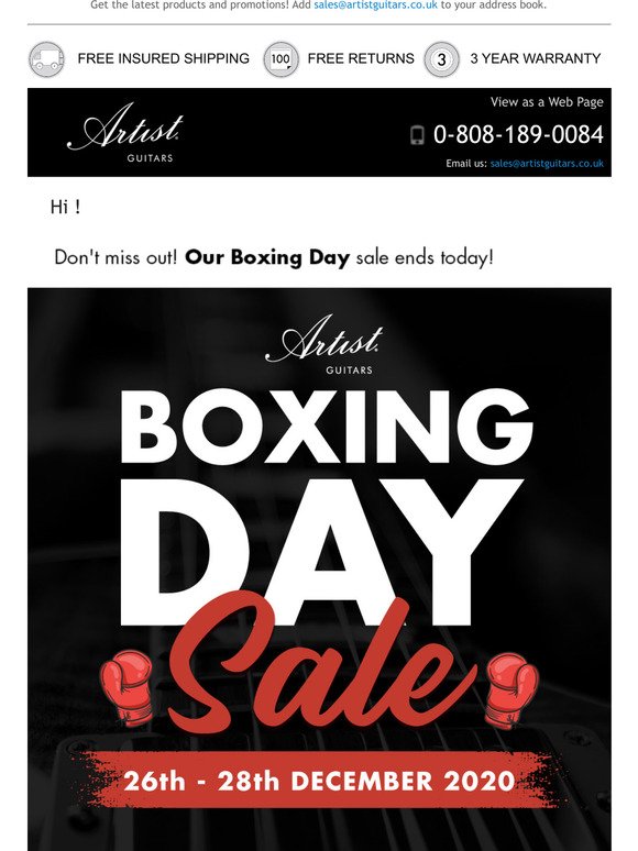 🚨 Boxing Day Sale Ends Today