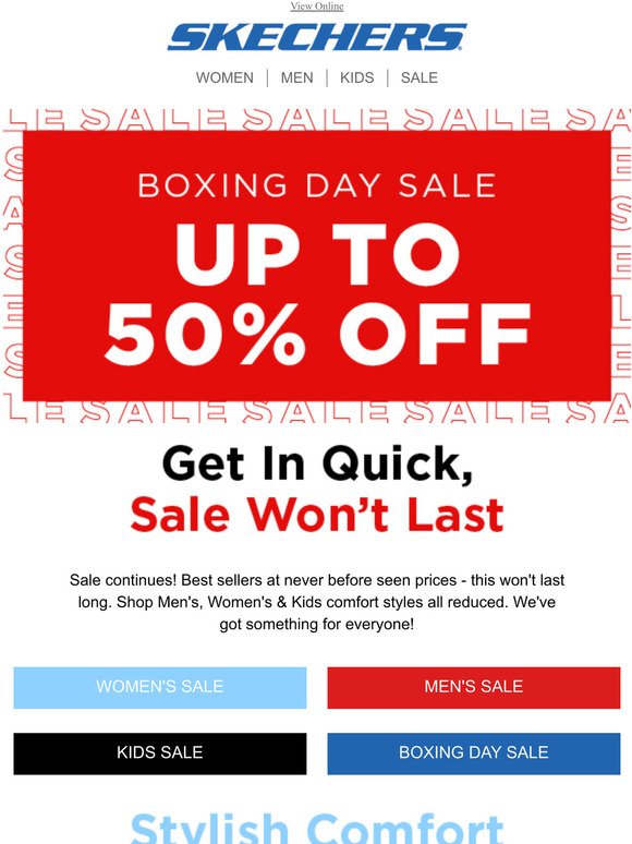 skechers boxing day sale