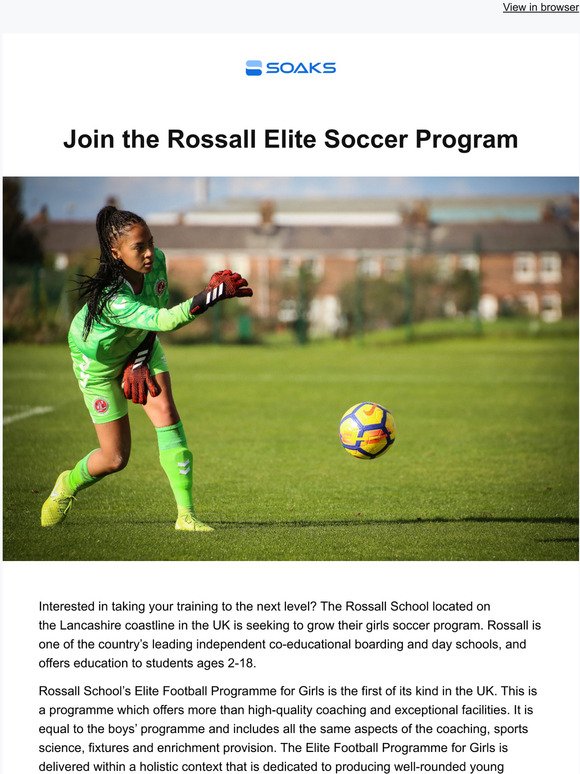 Join the Rossall Elite Football Programme