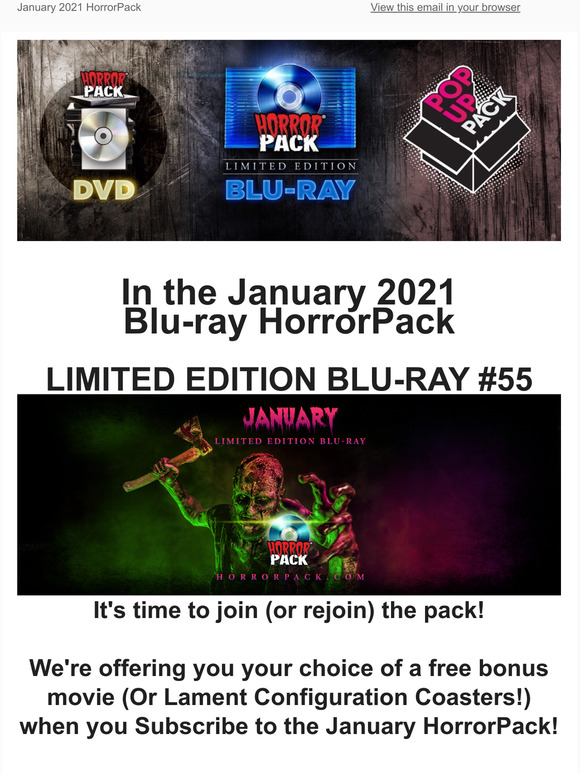 Maku Pakku Llc October Horrorpack Is The Five Year Anniversary Pack Huge Horror Movie Sale With 250 Titles And Dvd Blu Ray Grab Bags New 12 Month Dvd Bonus Milled