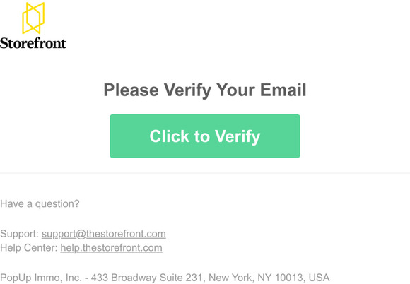 Storefront Email Verification