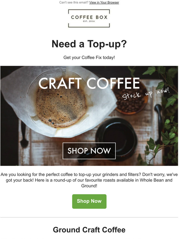 Stock up on Craft Coffee! ☕