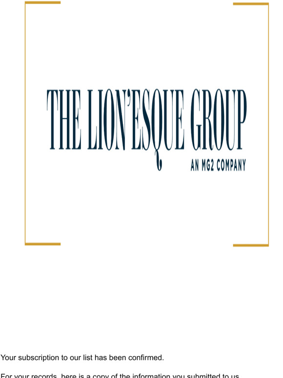 Lionesque Group: Subscription Confirmed