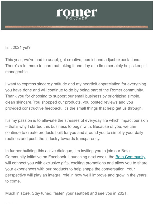 End of Year Letter