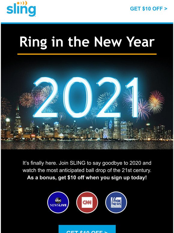 Watch the 2021 Ball Drop with SLING