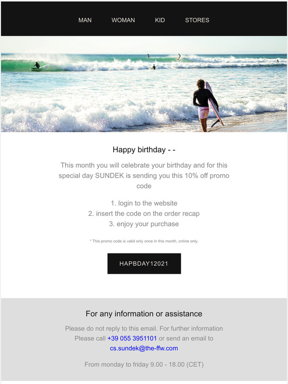 Happy birthday from SUNDEK