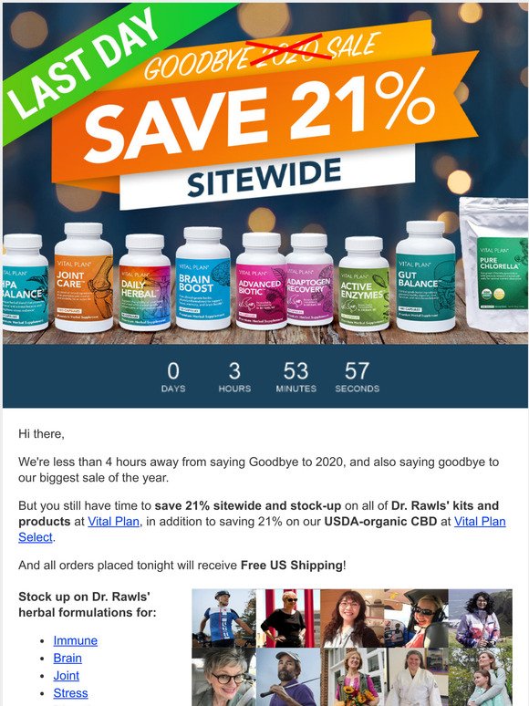 (4 Hours Left) Save 21% Sitewide ~ All Vital Plan Kits, Products & CBD