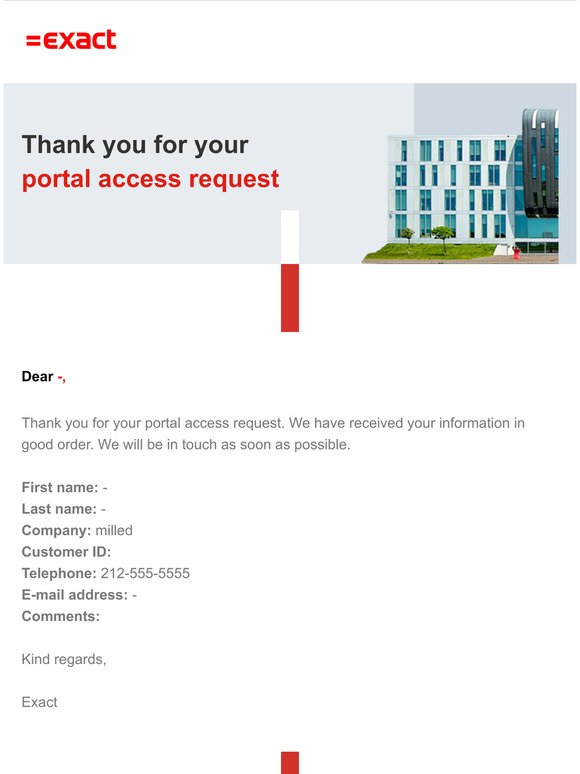 Thank you for your portal access request (NL)