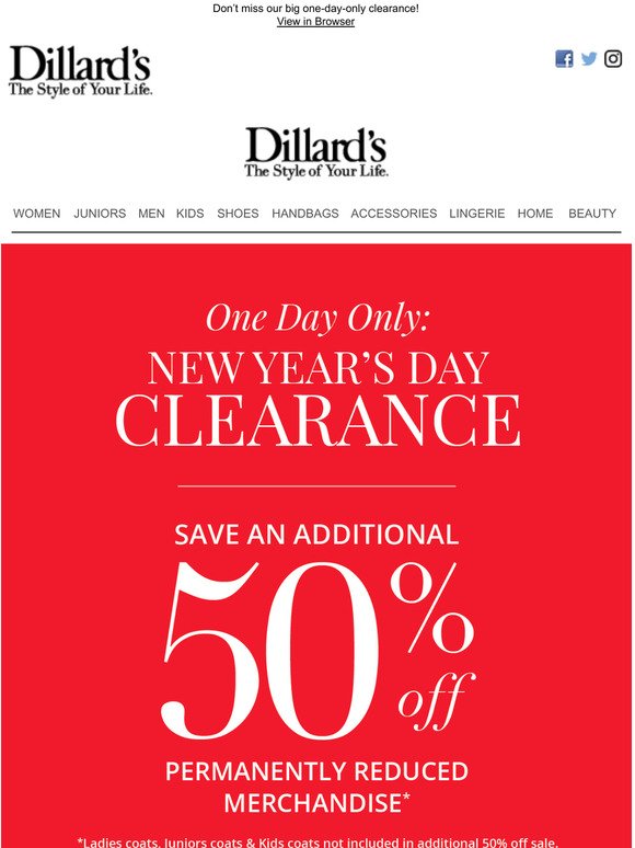 Dillard's Shop The New Year’s Day Clearance Milled