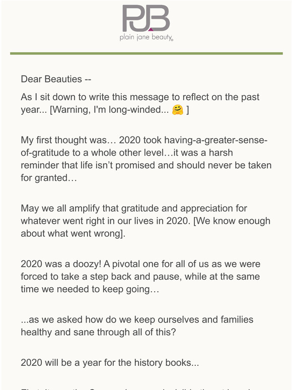 In a state of gratitude...
