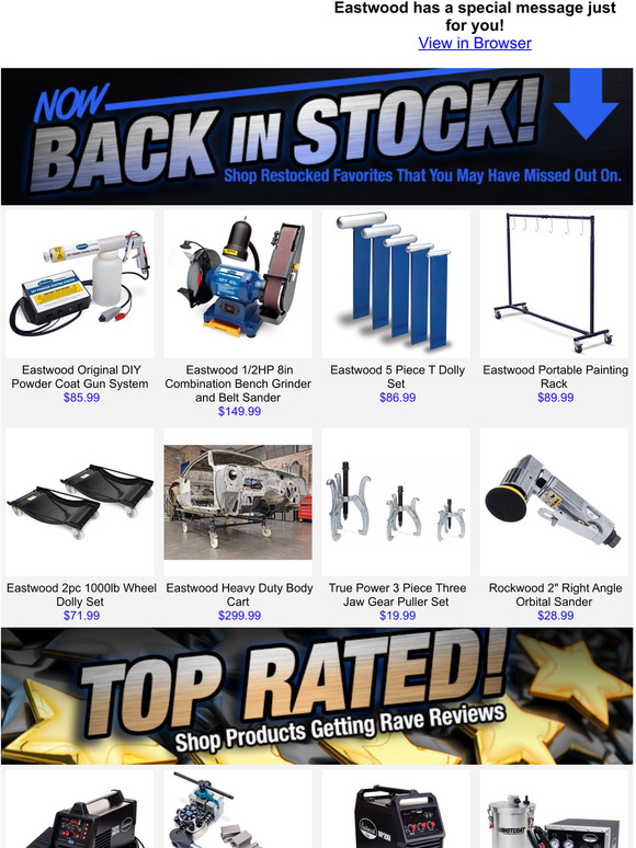 Eastwood Back By Demand Your Favorite Eastwood Products! Milled