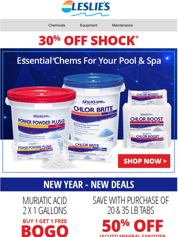 Leslie's Pool Supply 🎆 30 Off Shock! Milled