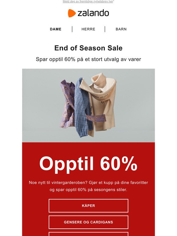 End of Season Sale: Opptil 60%