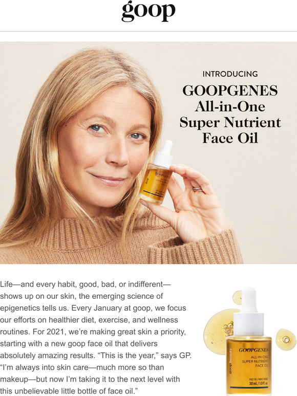 introducing GOOPGENES AllinOne Super Nutrient Face Oil Milled