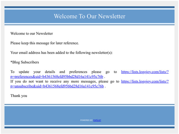 Welcome to our Newsletter